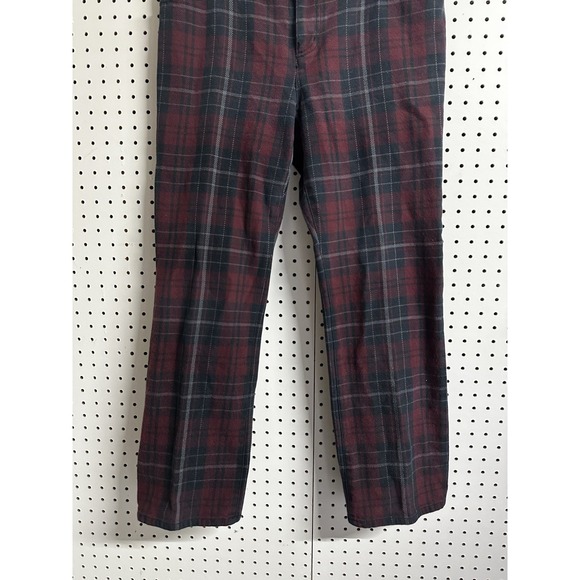 Lauren Ralph Lauren Red Plaid Flannel Pants Womens 14P 34x28 Red Stretch Jeans - Picture 11 of 13
